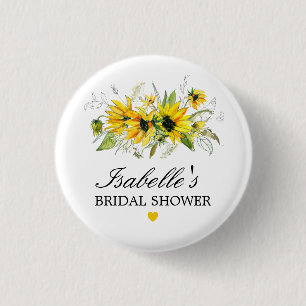 Rustikales Gelbes Brautparty Button