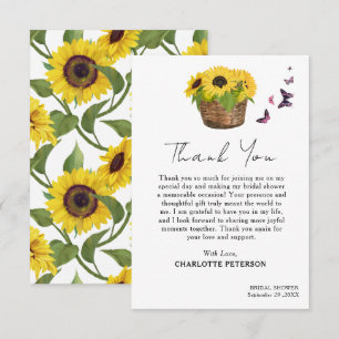 Rustikales Gelbes Brautparty Dankeskarte