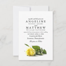 Rustikales, gelbes Rosenstück mit Flora Einladung