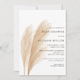 Rustikales Gender Neutral Boho Pampas Baby Dusche Einladung