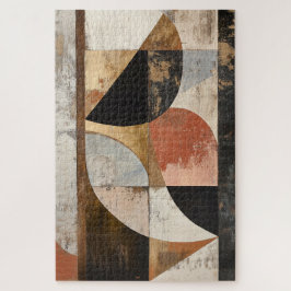 Rustikales geometrisches Muster mit goldenem Patin Puzzle
