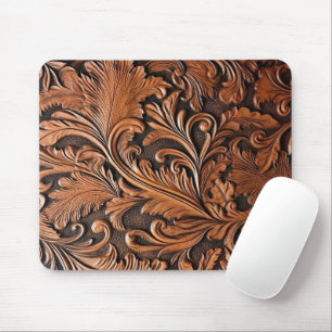Rustikales, geprägtes Leder Mousepad