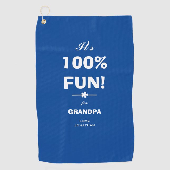 Rustikales GESCHENK FÜR GRANDPA Name Modernes Dreh Golfhandtuch (Vorderseite)