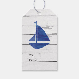 Rustikales Geschenk-Tag für Sailboat Nautic Shipla Geschenkanhänger