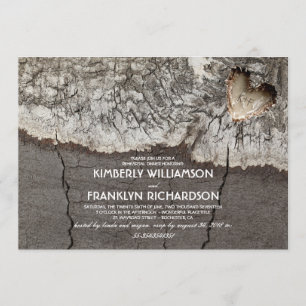 Rustikales geschnitztes hölzernes einladung