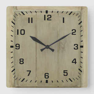 Rustikales gestrichenes Holz Quadratische Wanduhr