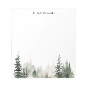 Rustikales Gewässer Foggy Pie Forest Personalisier Notizblock