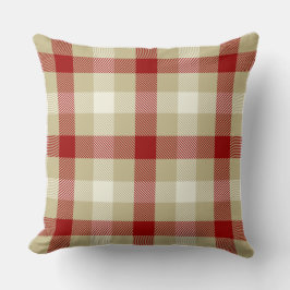 Rustikales Gingham Landhaus Stil Tartan rot Kissen