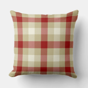 Rustikales Gingham Landhaus Stil Tartan rot Kissen