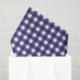 Rustikales Gingham Navy Blau Weiß Ferien Seidenpapier