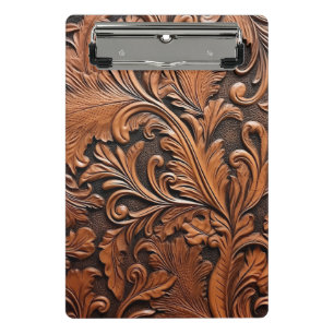 Rustikales Glattleder Mini Klemmbrett