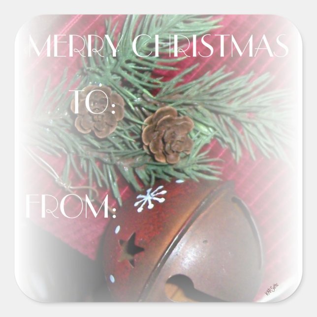 Rustikales Glockengeschenk Quadratischer Aufkleber (Vorderseite)