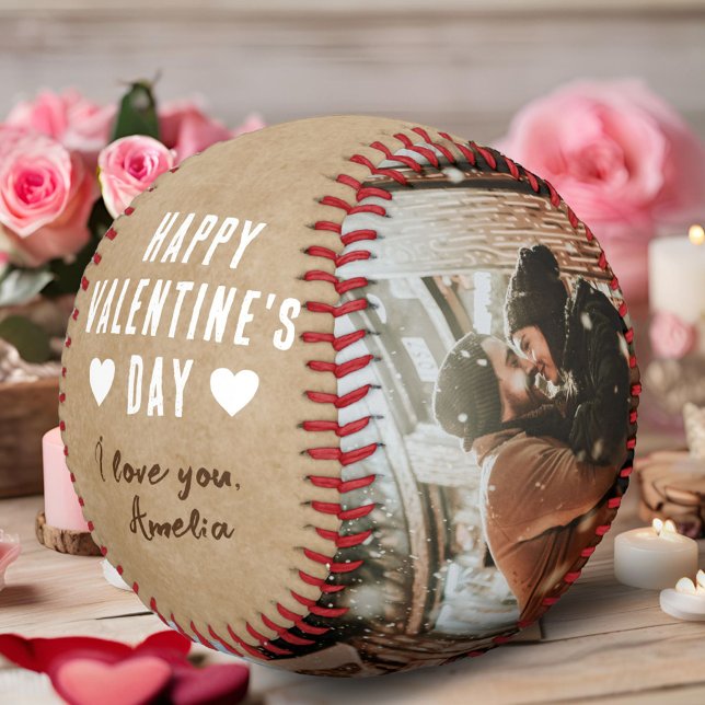 Rustikales Glück Valentinstag 2 Fotos Freund Baseball (Von Creator hochgeladen)