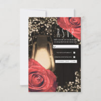 Rustikales Glühen Laterne & Rote Rosen Hochzeit RS