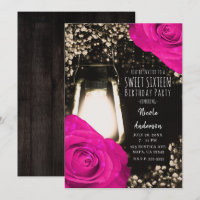 Rustikales Glühen Lattern & Fuchsia Pink Hochzeits