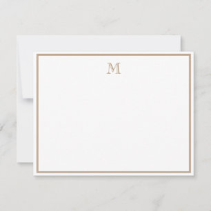 Rustikales Gold-Doppelrand-Vintage-Monogramm Mitteilungskarte
