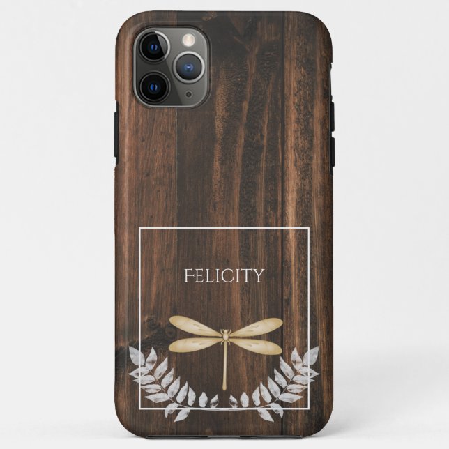 Rustikales Gold Dragonfly Case-Mate iPhone Fall Hülle (Rückseite)