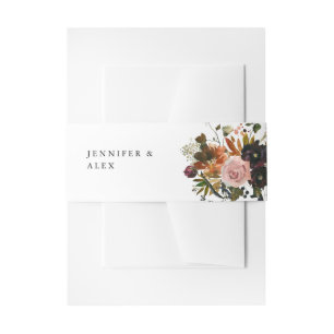 Rustikales Gold, Lila, Blush Pink Floral 4 v2 Einladungsbanderole