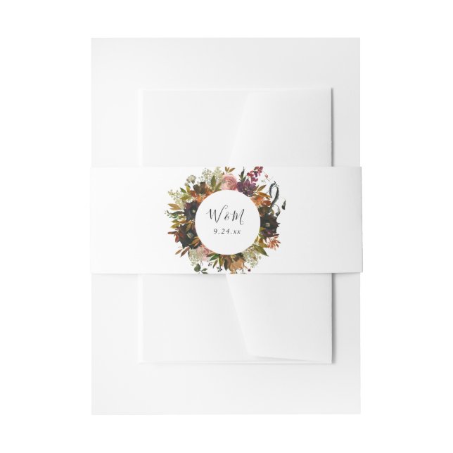 Rustikales Gold, Lila und Rosa Blüten 3 Einladungsbanderole (Vorderseite Beispiel)