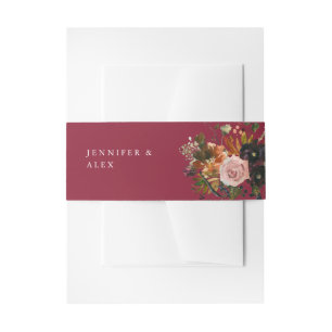 Rustikales Gold, Lila und Rosa Floral 4 v2 Beere Einladungsbanderole