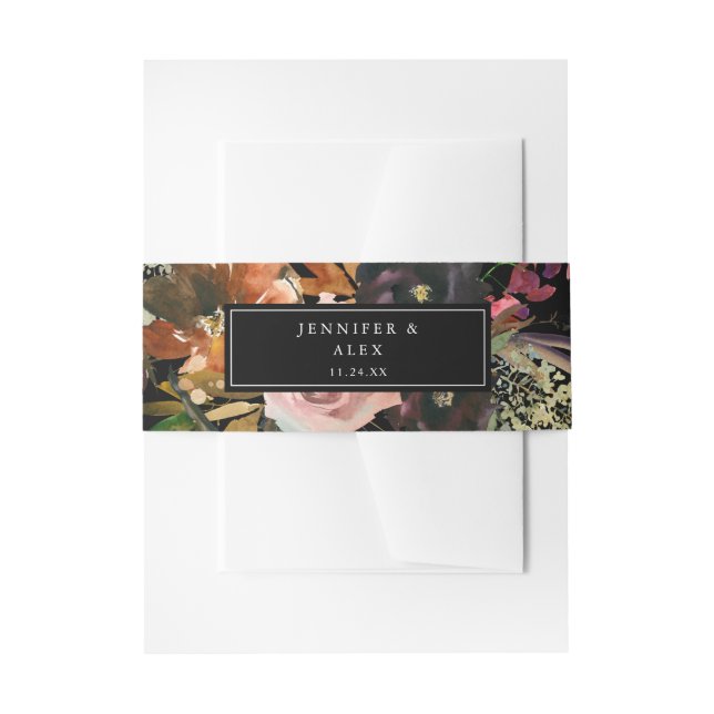 Rustikales Gold Lila und rot Rosa Floral 2 v2b Sch Einladungsbanderole (Vorderseite Beispiel)