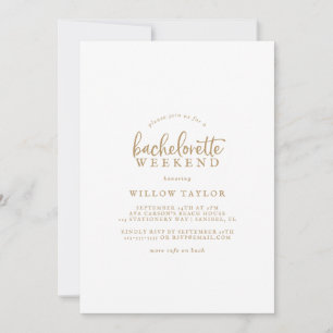 Rustikales Gold Script Bachelorette Weekend Einladung