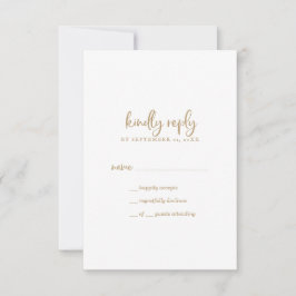 Rustikales Gold Script einfache RSVP-Karte RSVP Karte