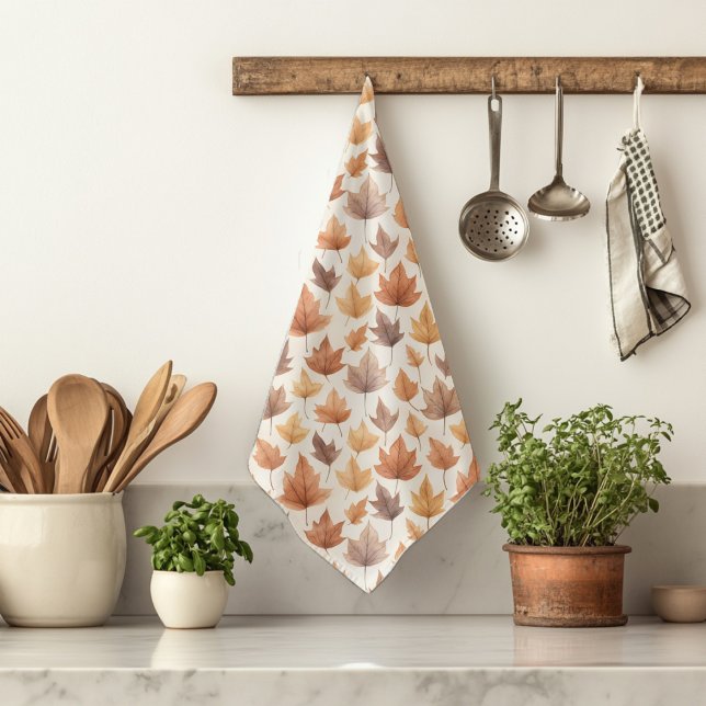 Rustikales goldbraunes Herbstlaub-Muster Geschirrtuch (Von Creator hochgeladen)
