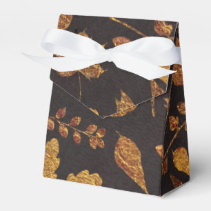 Rustikales Goldenes Blätter Herbst Elegante Hochze Geschenkschachtel