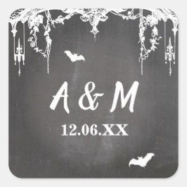 Rustikales Gothic Frame Halloween Aufkleber Etiket
