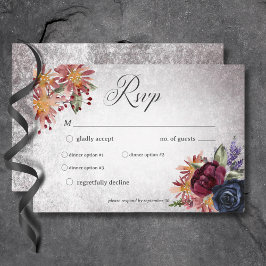 Rustikales Gotisches Abendessen zu Hochzeiten RSVP Karte