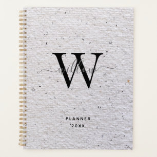 Rustikales, grau-antikes Vintag-Paper-Script-Monog Planer