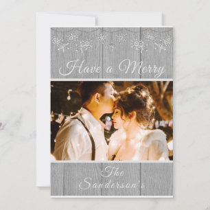 Rustikales Grau Schöne Weihnachtskarte Feiertagskarte