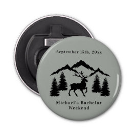 Rustikales graues Buck Jagen Bachelor Weekend Flaschenöffner