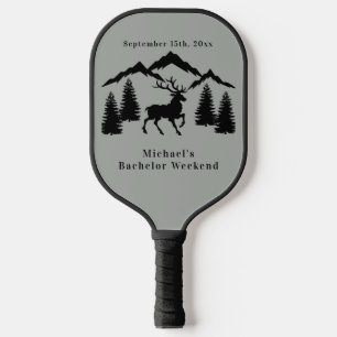 Rustikales graues Buck Jagen Bachelor Weekend Pickleball Schläger