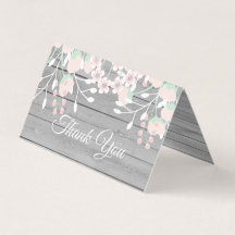 Rustikales graues Foto gefaltet Dankeschön Karte