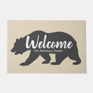 Rustikales graues Grizzlybär-u. Fußmatte