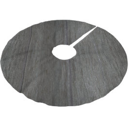 Rustikales graues Holzmuster Polyester Weihnachtsbaumdecke