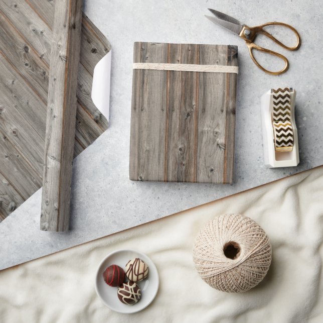 Rustikales graues Holztonpapier Geschenkpapier (Kunsthandwerk)