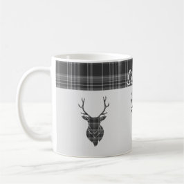 Rustikales graues Tartan Muster und Steg Head Antl Kaffeetasse