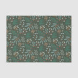 Rustikales Green Christmas Foliage Muster Seidenpapier<br><div class="desc">Weiße und festliche Weihnachten botanische Muster Gewebe Papier.</div>