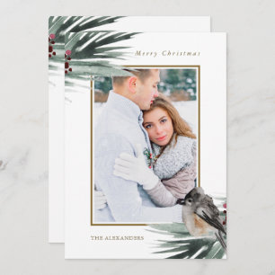 Rustikales Green Foliage Foto Frohe Weihnachten