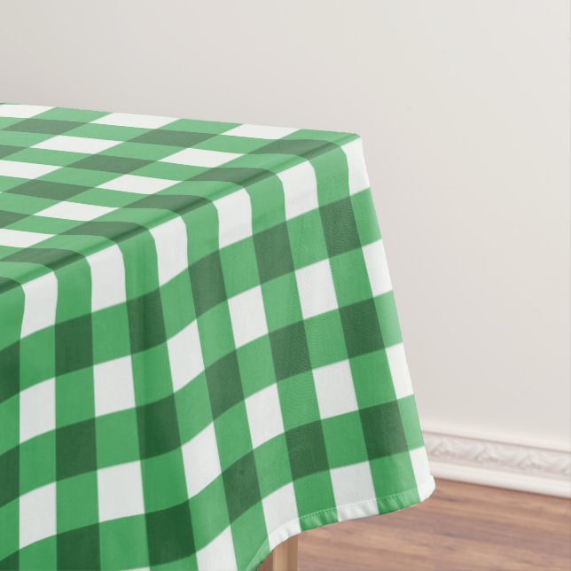 Rustikales Green Gingham Karos Pattern Tablecloth Tischdecke (Beispiel)