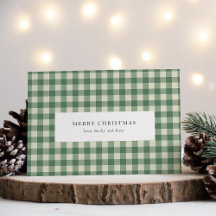 Rustikales Green Gingham Moderne Weihnachten