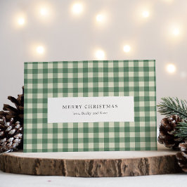 Rustikales Green Gingham Moderne Weihnachten