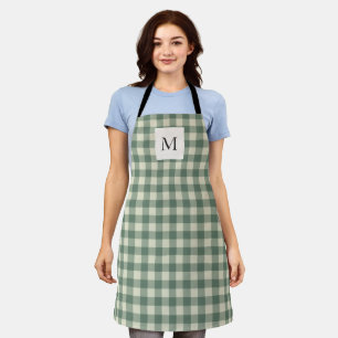 Rustikales Green Gingham Moderne Weihnachten Schürze