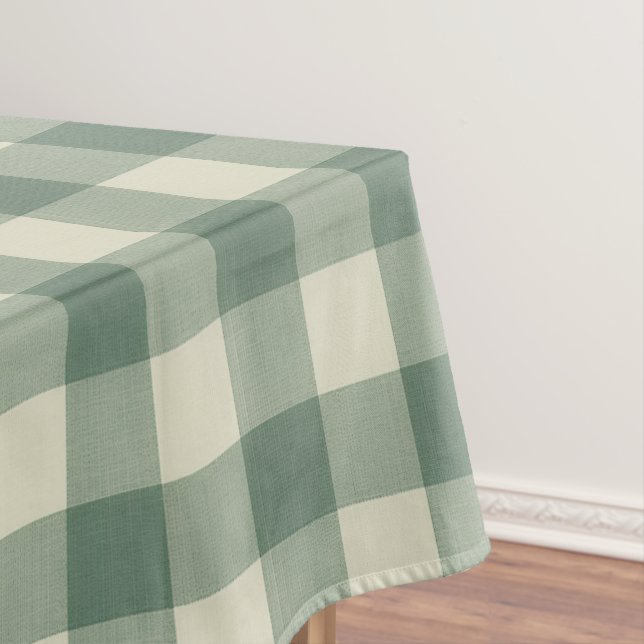 Rustikales Green Gingham Moderne Weihnachten Tischdecke (Beispiel)