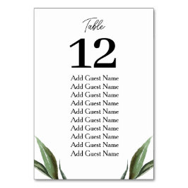 Rustikales Greenery Wedding Tischnummer Seating Ch