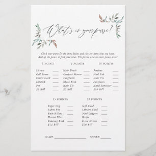 Rustikales Greenery Winter Baby Shower Game