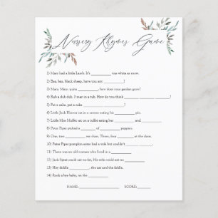 Rustikales Greenery Winter Baby Shower Game
